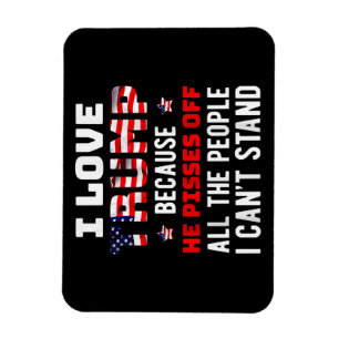 Magnet Flexible J'aime Trump parce qu'il fait chier les gens que j