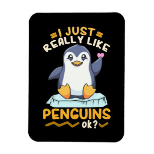 Magnet Flexible J'Aime Vraiment Les Pingouins