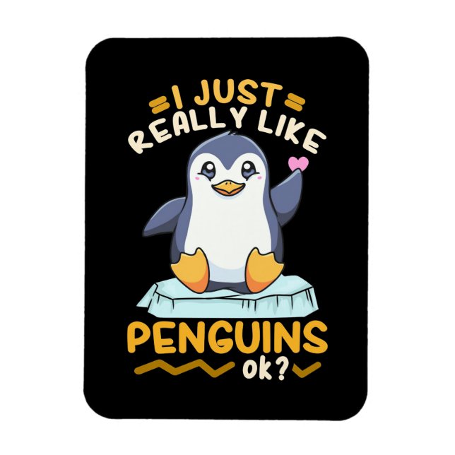 Magnet Flexible J'Aime Vraiment Les Pingouins (Vertical)