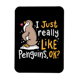 Magnet Flexible J'Aime Vraiment Les Pingouins Ok