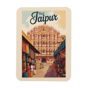 Magnet Flexible Jaipur Inde Hawa Mahal Illustration Art Voyage