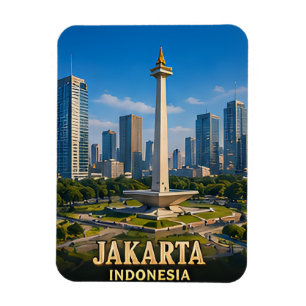 Magnet Flexible ✈️ Jakarta Indonésie Souvenirs de voyage 🌴