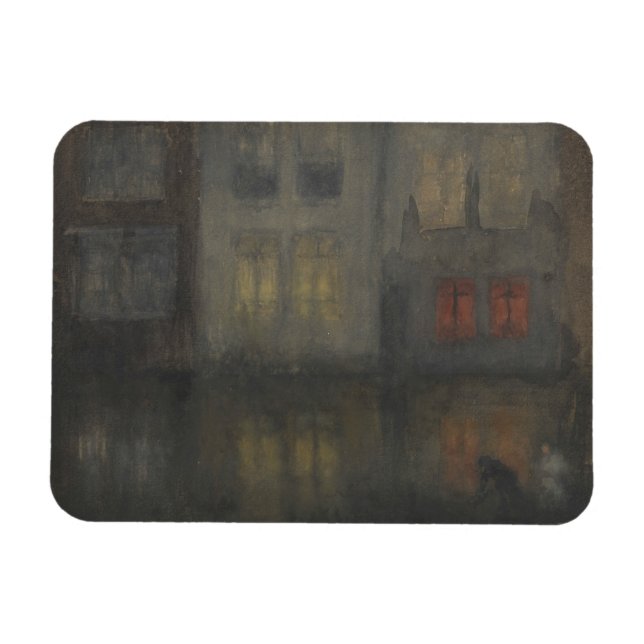 Magnet Flexible James McNeill Whistler - Nocturne - Noir et Rouge (Horizontal)