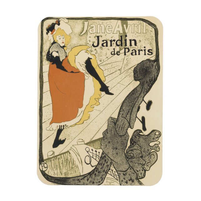 Magnet Flexible Jane Avril de la danseuse Art nouveau par Toulouse (Vertical)