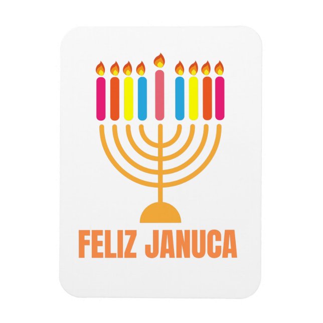 Magnet Flexible Januca, Feliz Januca, Menorah, Masada, Janucia  (Vertical)