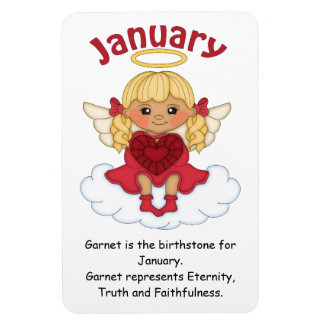 Magnet Flexible Janvier Ange en Pierre de naissance Blonde Premium