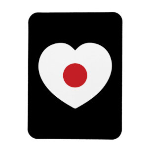 Magnet Flexible Japon   Coeur du drapeau japonais