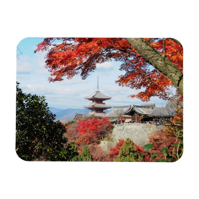 Magnet Flexible Japon, Kyoto. Kiyomizu temple en couleur d'automne (Horizontal)
