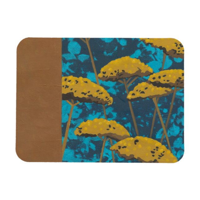 Magnet Flexible Jardin Golden Yarrow avec Arrière - plan bleu (Horizontal)