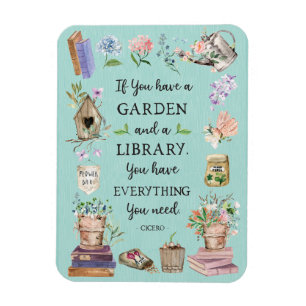 Magnet Flexible Jardinage et bibliothèque Citation Jardin Floral