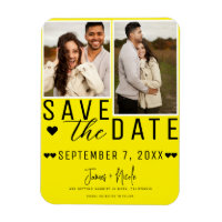 Jaune clair moderne Enregistrer la date 2 Mariage