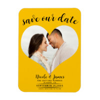 Jaune Tournesol Cœur Photo Mariage Épargnez la Dat