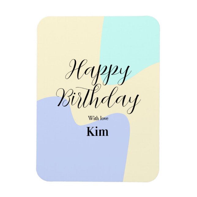 Magnet Flexible Jaune violet vert joyeux anniversaire abstrait pas (Vertical)