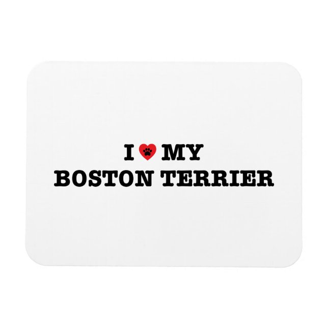 Magnet Flexible J'Coeur Mon Boston Terrier Aimant Flexible (Horizontal)