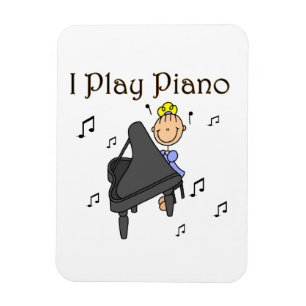 Magnet Flexible Je Joue au Piano T-shirts et Cadeaux