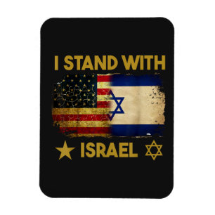 Magnet Flexible Je suis avec Israël Drapeau Amérique
