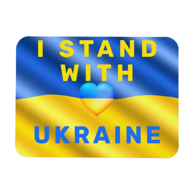 Magnet Flexible Je Suis Avec L'Ukraine - Drapeau - Paix - Liberté (Horizontal)