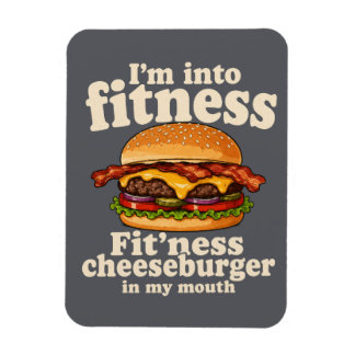 Magnet Flexible Je suis dans l'humour de fitness Cheeseburger dans