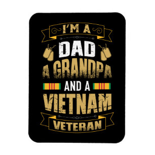 Magnet Flexible Je suis papa, grand-père et vétéran du Vietnam
