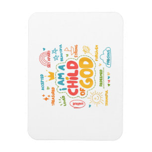 Magnet Flexible Je suis un enfant de Dieu Christian Retro Jésus Fo