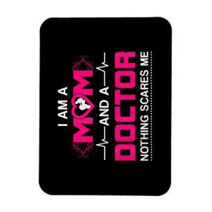 Magnet Flexible Je suis une maman et un docteur rien me fait peur
