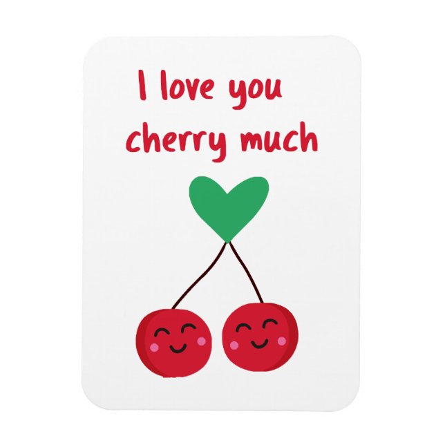 Magnet Flexible Je t'aime beaucoup Cherry Valentine (Vertical)