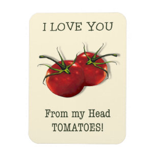 Magnet Flexible Je t'aime de la tête aux orteils : Tomate,