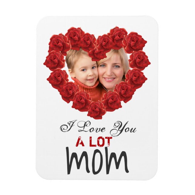 Magnet Flexible Je t'aime maman rose sur mesure (Vertical)