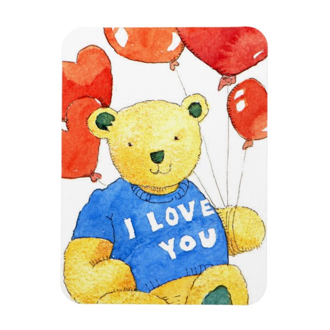 Magnet Flexible Je t'aime ours - ballon 2011 (Vertical)