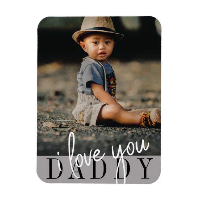 Magnet Flexible Je t'aime Papa Photo (Vertical)