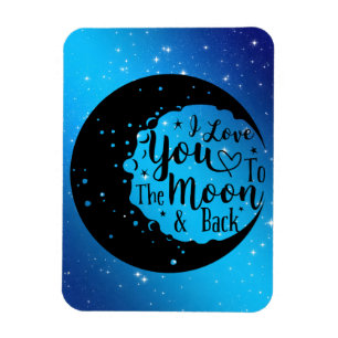 Magnet Flexible Je T'Aime Sur La Lune Et De Retour