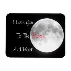 Magnet Flexible Je t'aime sur la lune et le revers