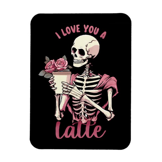 Magnet Flexible Je t'aime un squelette de la Saint-Valentin (Vertical)