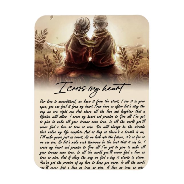 Magnet Flexible Je traverse mon coeur Couple Golden Anniversaire C (Vertical)