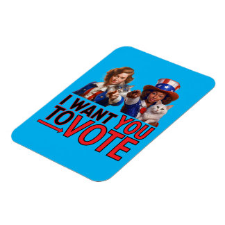 Magnet Flexible JE VEUX QUE VOUS VOTIEZ (Mesdames au chat)