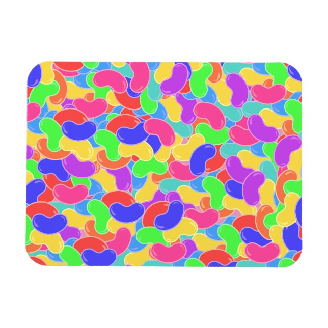 Magnet Flexible Jelly Beans Fun Multicolor Candy Motif (Horizontal)
