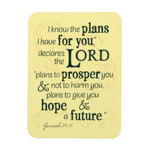Magnet Flexible Jérémie 29:11 Je connais les plans que j'ai pour v