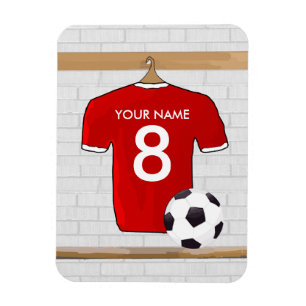 Magnet Flexible Jersey de football rouge et blanc personnalisé