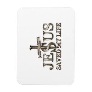 Magnet Flexible Jésus-Christ a sauvé ma vie Cadeau pour femmes hom