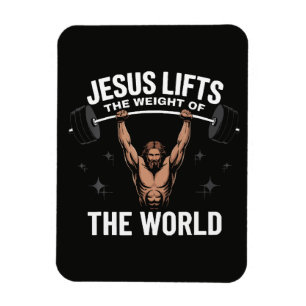 Magnet Flexible Jésus-Christ faisant du soulevé de terre