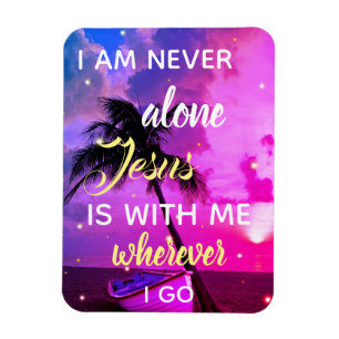 Magnet Flexible Jésus est avec moi aimant coloré de palmier de