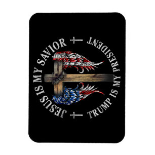 Magnet Flexible Jésus est mon sauveur Trump est mon président 2024