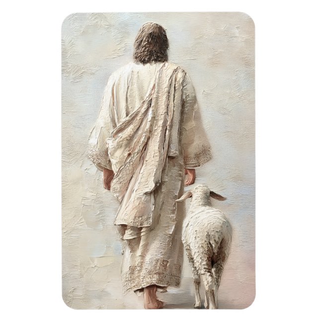 Magnet Flexible Jésus marchant avec l'agneau (Vertical)
