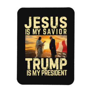Magnet Flexible Jésus Trump - Jésus est mon Seigneur Sauveur