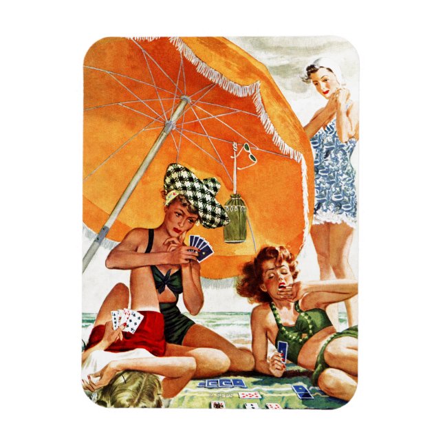 Magnet Flexible Jeu de cartes à la plage par Alex Ross (Vertical)
