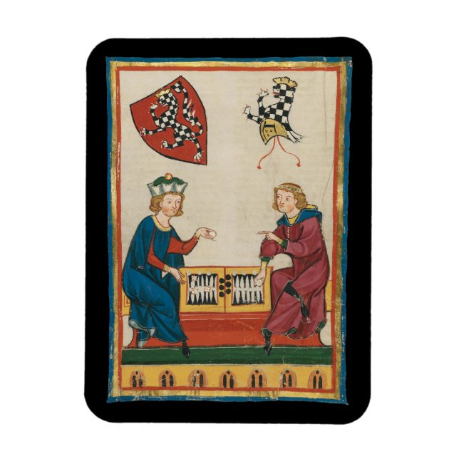 Magnet Flexible Jeu de jacquet, Art médiéval du XIVe siècle (Vertical)