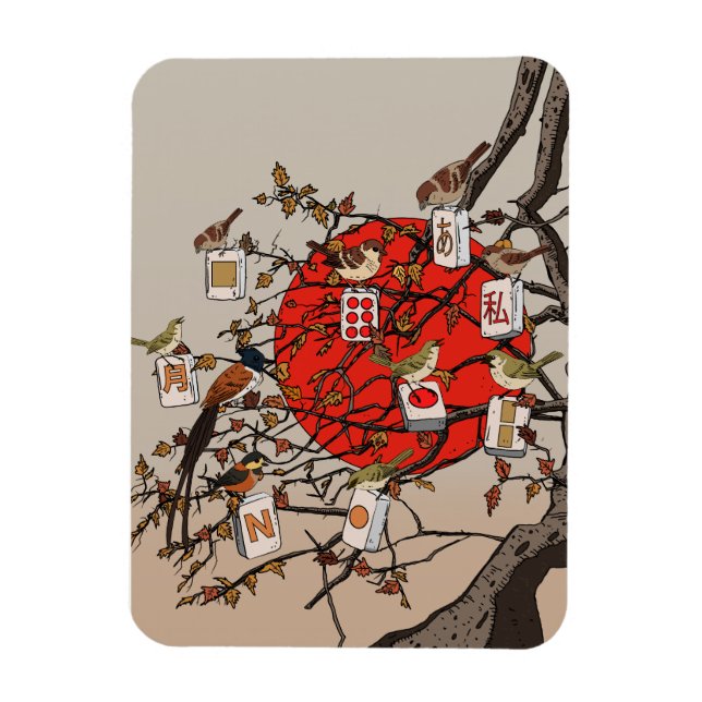Magnet Flexible Jeu de Mahjong Birds (Vertical)