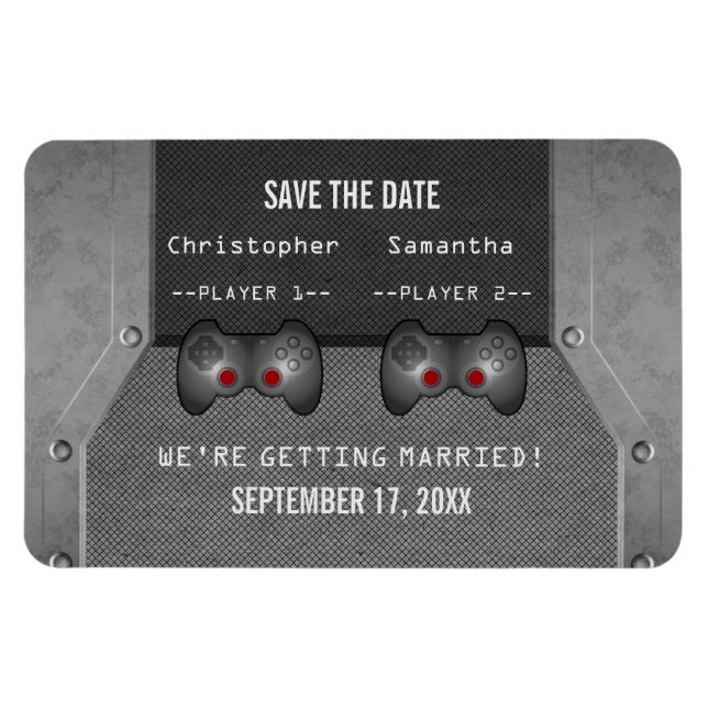 Magnet Flexible Jeu vidéo Enregistrer la date Magnet, gris (Horizontal)
