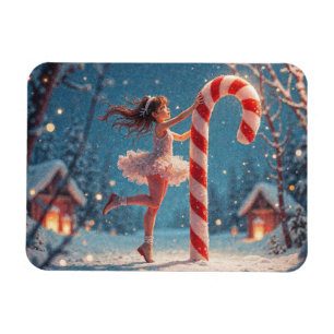 Magnet Flexible Jeune Ballerine, Noël Canne à Sucre du Père Noël