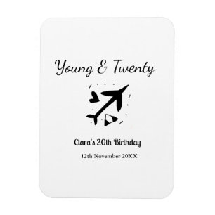 Magnet Flexible Jeune et vingt aventure joyeux anniversaire ajoute